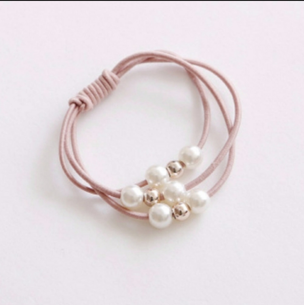 Beaded hair elastic set of 5 colors - Picture 5 of 7